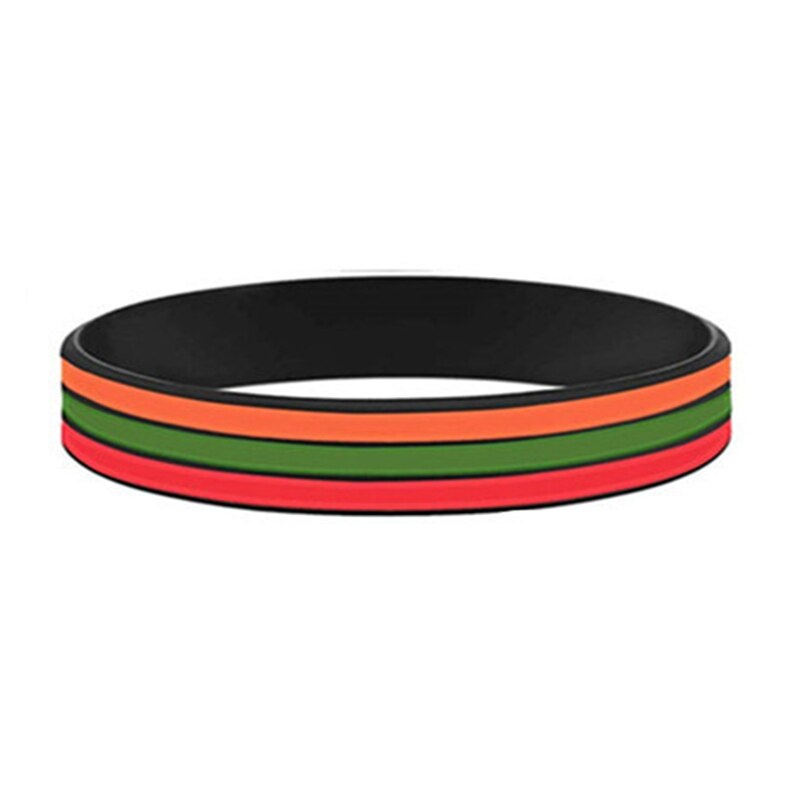 Pulsera de silicona multicolor para orgullo Gay, brazalete de goma multicapa, joyería