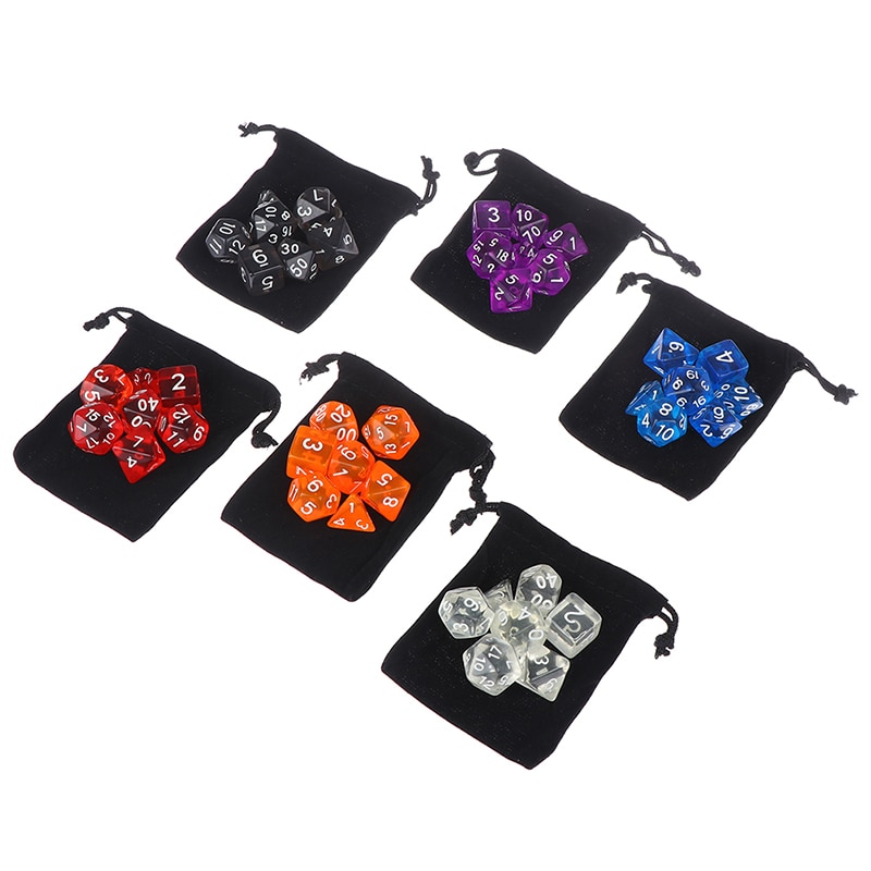 7 teile/satz DnD polyedrisch Würfel einstellen für Tabletop Spiele RPG MTG D4 D6 D8 D10 D % D12 D20 6 farben für Wählen