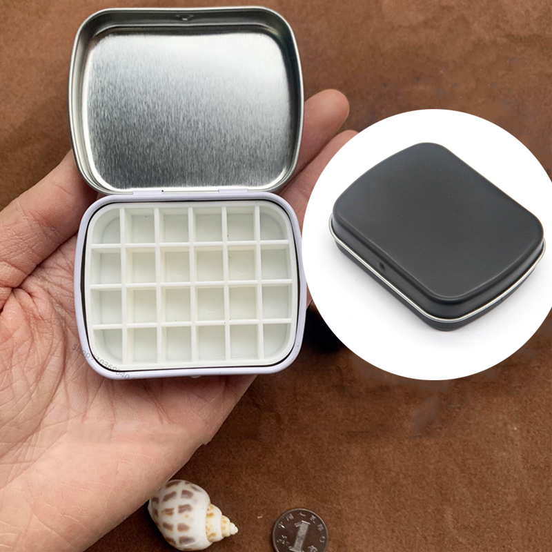 Mini caja de acuarela vacía, paleta de acuarelas portátil de 12/24 rejillas, pintura de viaje, boceto, caja hidratante, caja de pintura, suministros de arte
