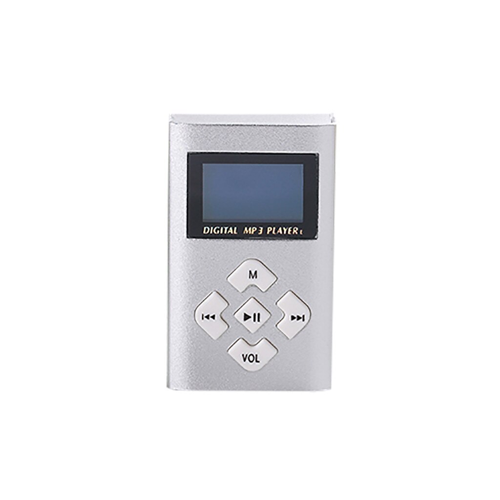 Reproductor de MP3 y Mp3 portátil, con pantalla y botón, de Metal y aluminio: Silver 