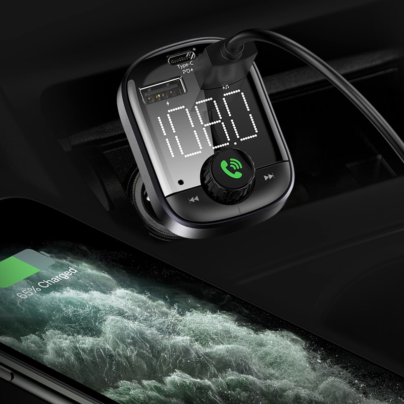 FLOVEME USB Car Phone Charger For Xiaomi in car Dual USB Phone Car Charger Fast FM Transmitter Bluetooth Car Kit LED MP3 Player