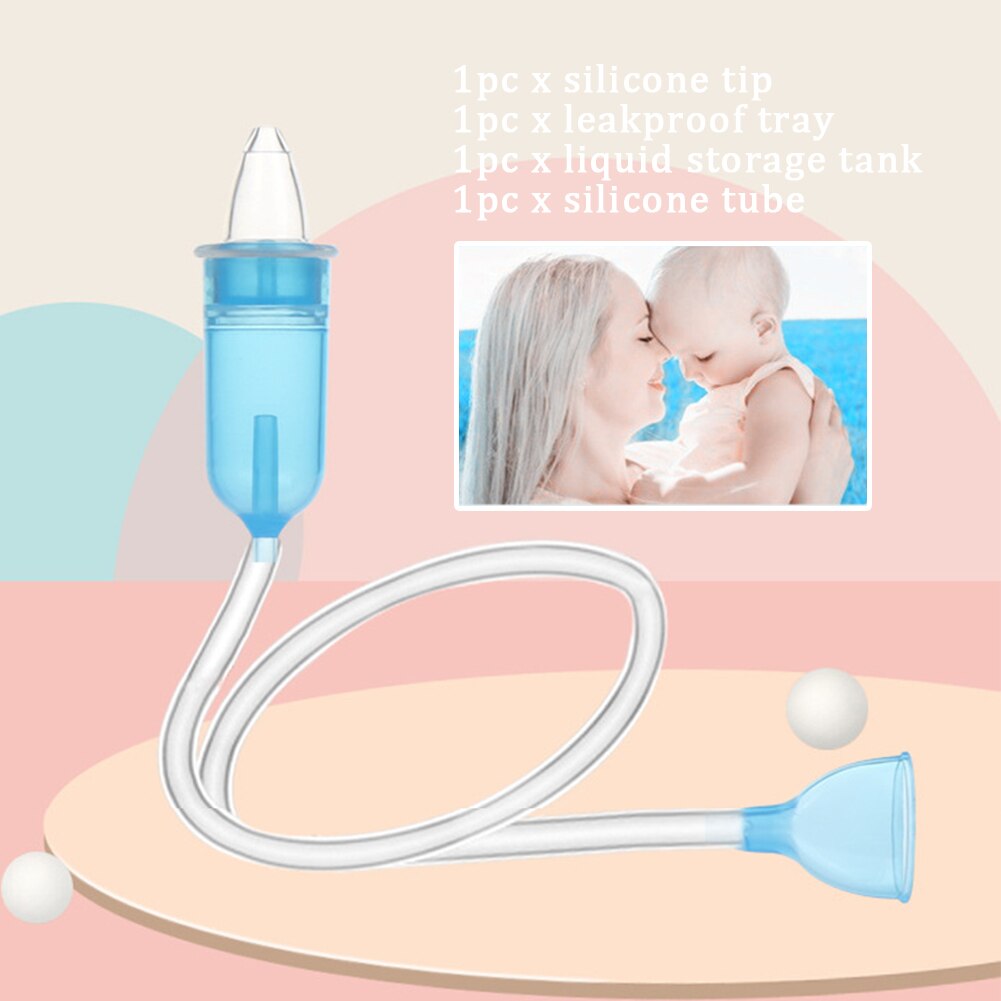 Safe Sucker Practical Snot Newborn Baby Silicone Nasal Aspirator Sniffling Device Nose Cleaner Vacuum Suction Sick Toddlers