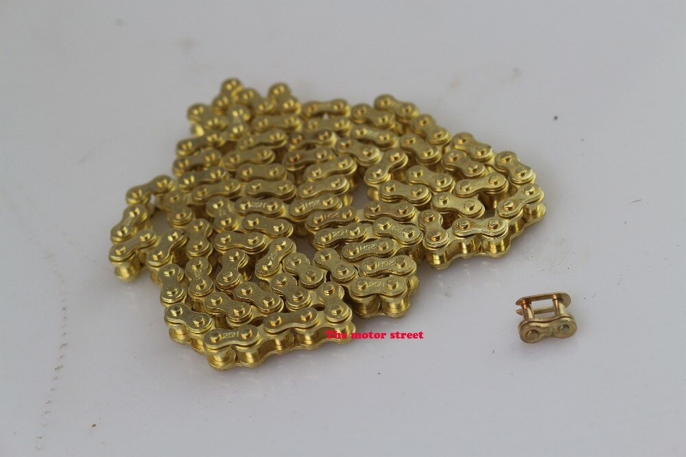 1Pc Gold 136L 25H Ketting Voor 47cc 49cc Dirt Pocket Bike Go Kart Atv Quad Mini Moto Minibike motorfiets