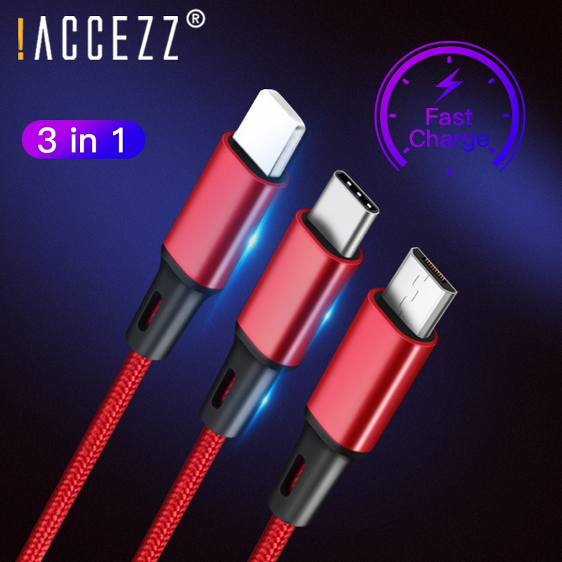 NOHON uniwersalny mikro USB kabel ładowania typu C robić Samsung S8 Xiaomi 6 oświetlenie 3 w 1 ładowarka kabel robić iPhone 7 8 plus X XS MAX