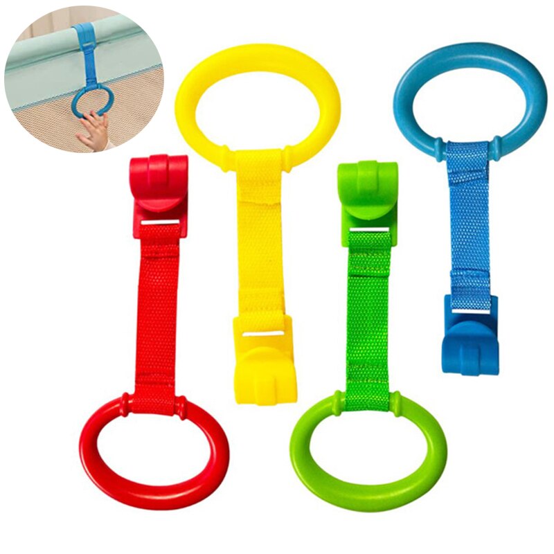 Neue 4 teile/los ziehen Ring Für Laufstall Baby Krippe Haken Allgemeine Verwendung Baby Spielzeug Anhänger Bett Ringe Haken Hängenden Ring helfen Baby Stehen