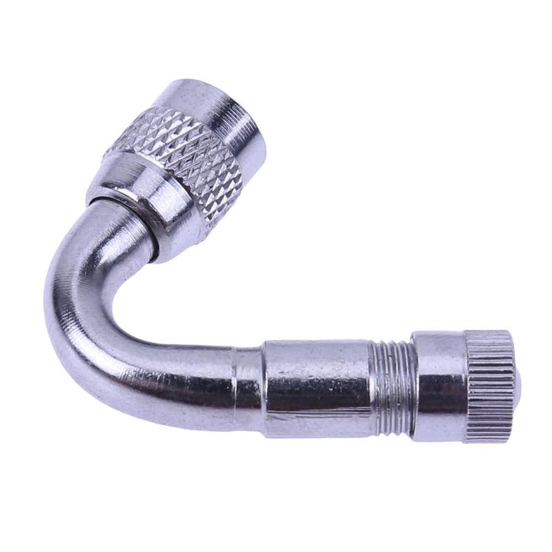 45/90/135 Graden Hoek Auto Air Tire Ventiel Uitbreiding Adapter Motorfiets Auto Voertuigen Ventiel Extender: Silver 45 degree