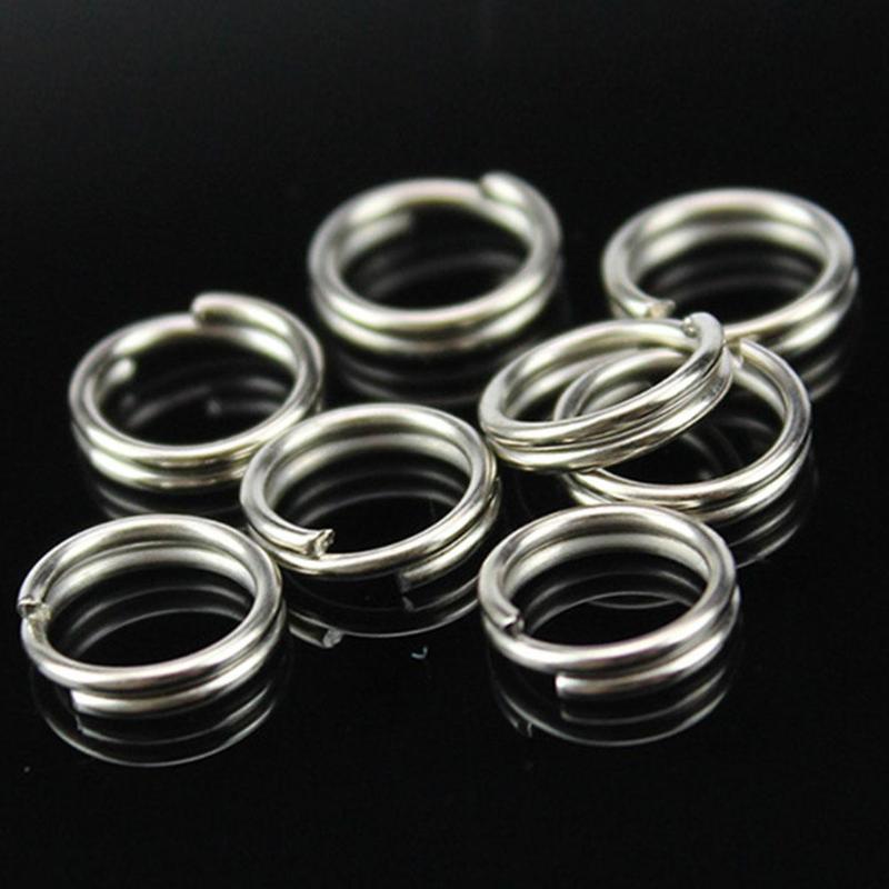 250 Stks/doos Vissen Split Ringen Rvs Vishaken Ring Connectors Dubbele Lus Vissen Accessoires Visgerei Gereedschappen
