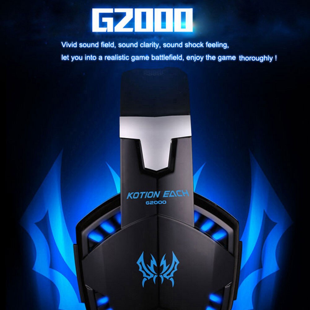 G2000 Spielen Headset Verdrahtete 3D umgeben Klang Kopfhörer RGB Licht Professionelle Headset Mit Mikrofon Für Laptop Smartphone