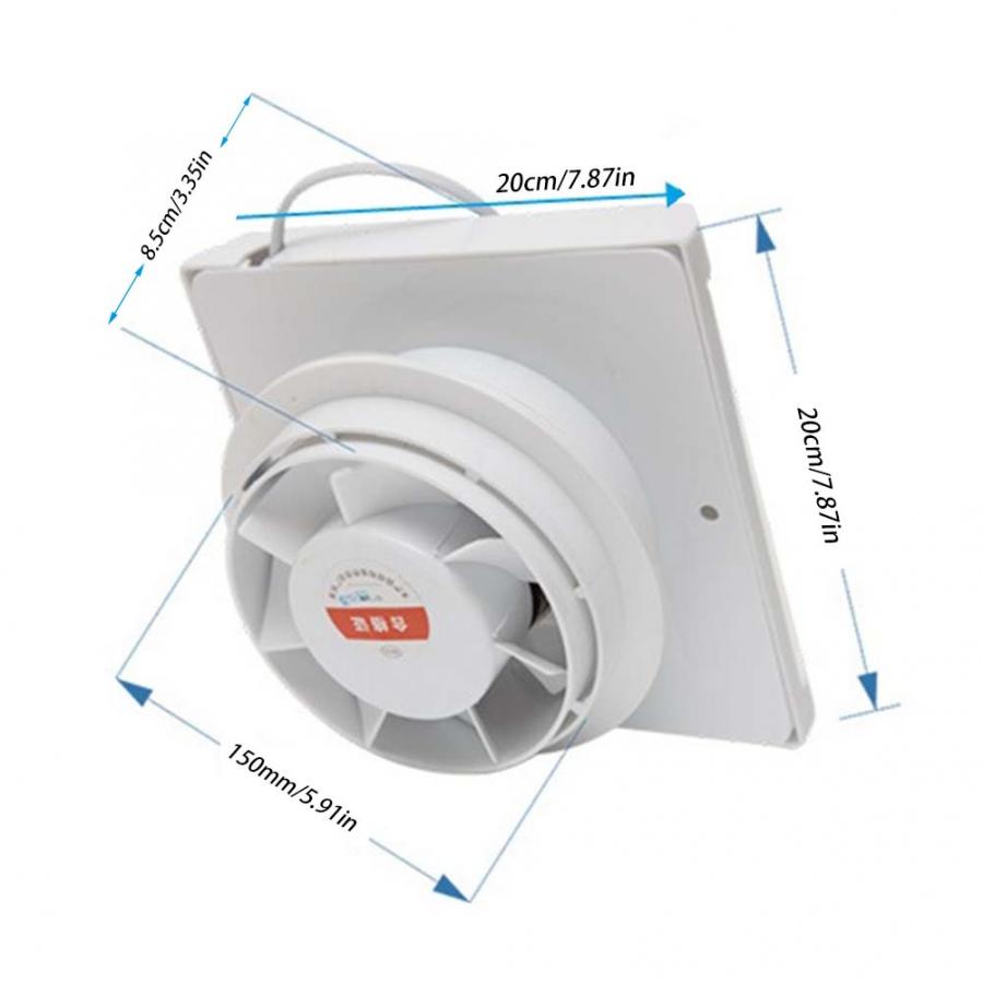 2800r/min Exhaust Fan 15W 220V Wall Mounted Exhaust Fan Low Noise Home Bathroom Kitchen Garage Air Vent Ventilation Household