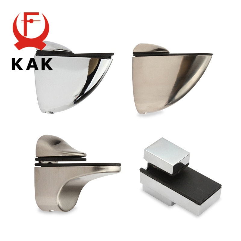 Kak Zinklegering Verstelbare Glasklemmen Glas Plated Beugels Chroom Legering Plank Houder Ondersteuning Klem Houder Voor Glazen Planken
