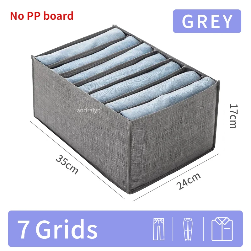 Closet Pants Organizer Cabinet Storage Organizer Box Storage Clothes Organizer For Underwear Sock Shirt Jeans Pants Organization: light green