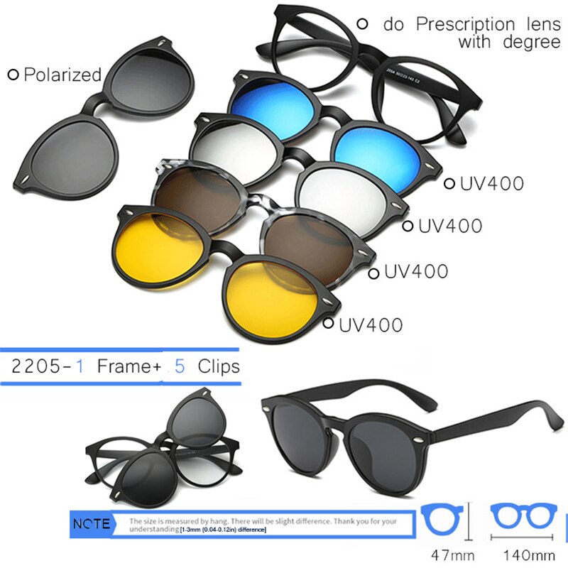 IVSTA 3 in 1 Clip Auf Sonnenbrille Männer Polarisierte Magnet Gläser Magnetische Clips Rezept Optischen Rahmen Spektakel Frauen Lesen: 2205-5PCS