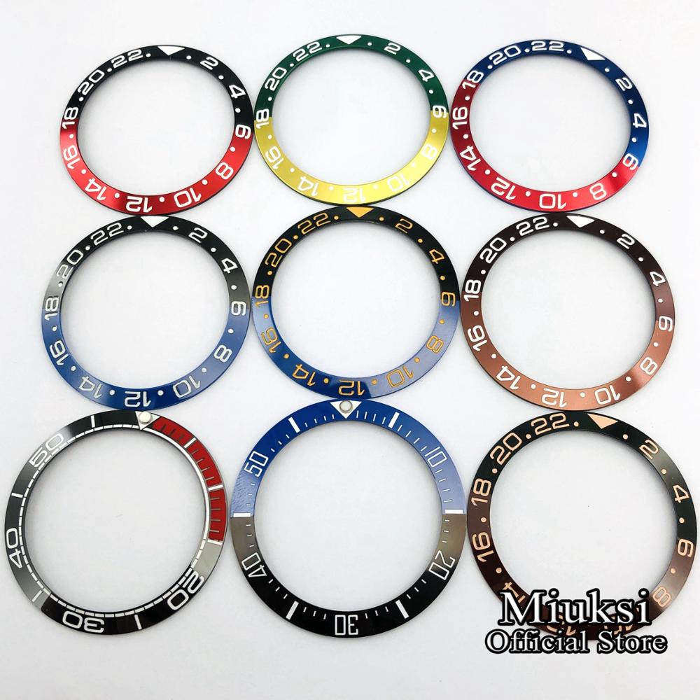 Miuksi ur dele 38mm keramik/titanium bezel indsats passer til 40mm urkasse