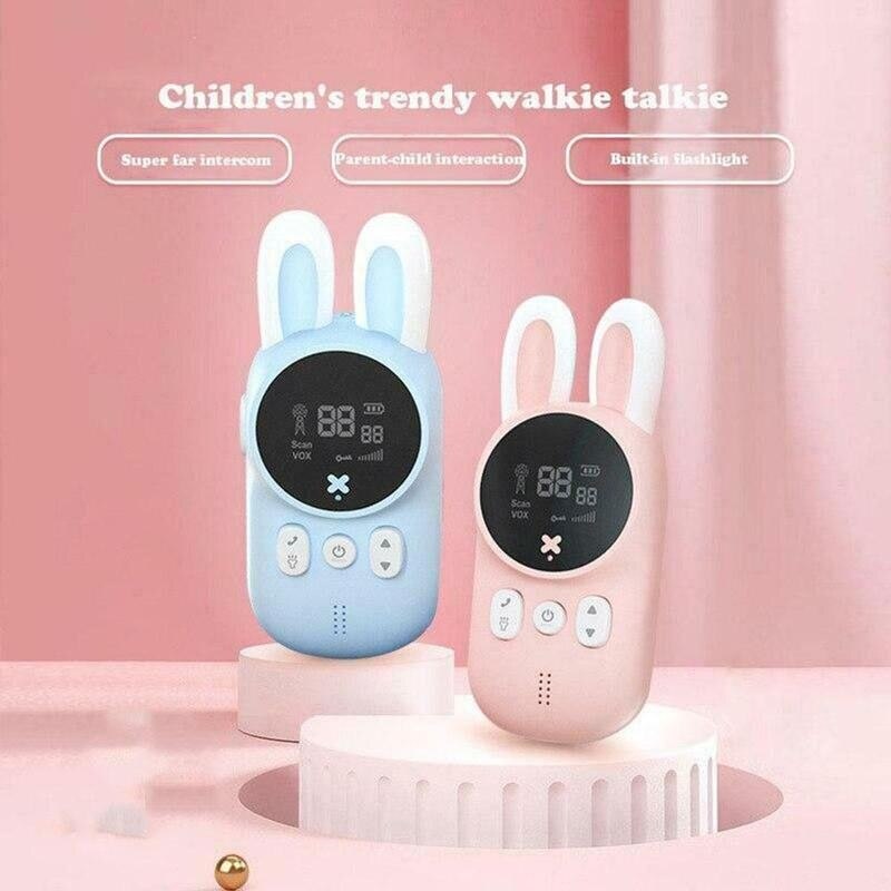 2 Stuks Mini Kinderen Walkie Talkie Handheld Transceiver 3Km Bereik Kinderen Radio Lanyard Interphone Speelgoed Voor Kids