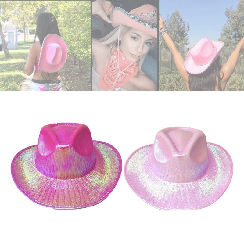 Cowgirl Hat with Iridescence Glitter Party Supplies Cowboy Hats For Women Party Cowboy Hats Kids Party