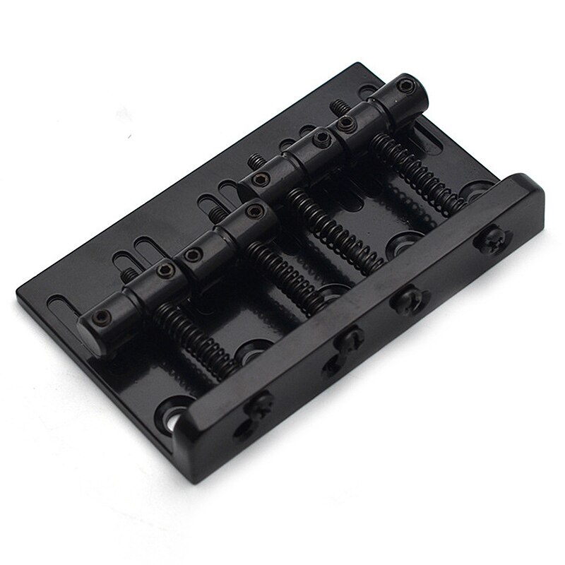 4 String Hardtail Bass Guitar Bridge for Fender Precision Jazz Bass PB JB Style Bass, Black