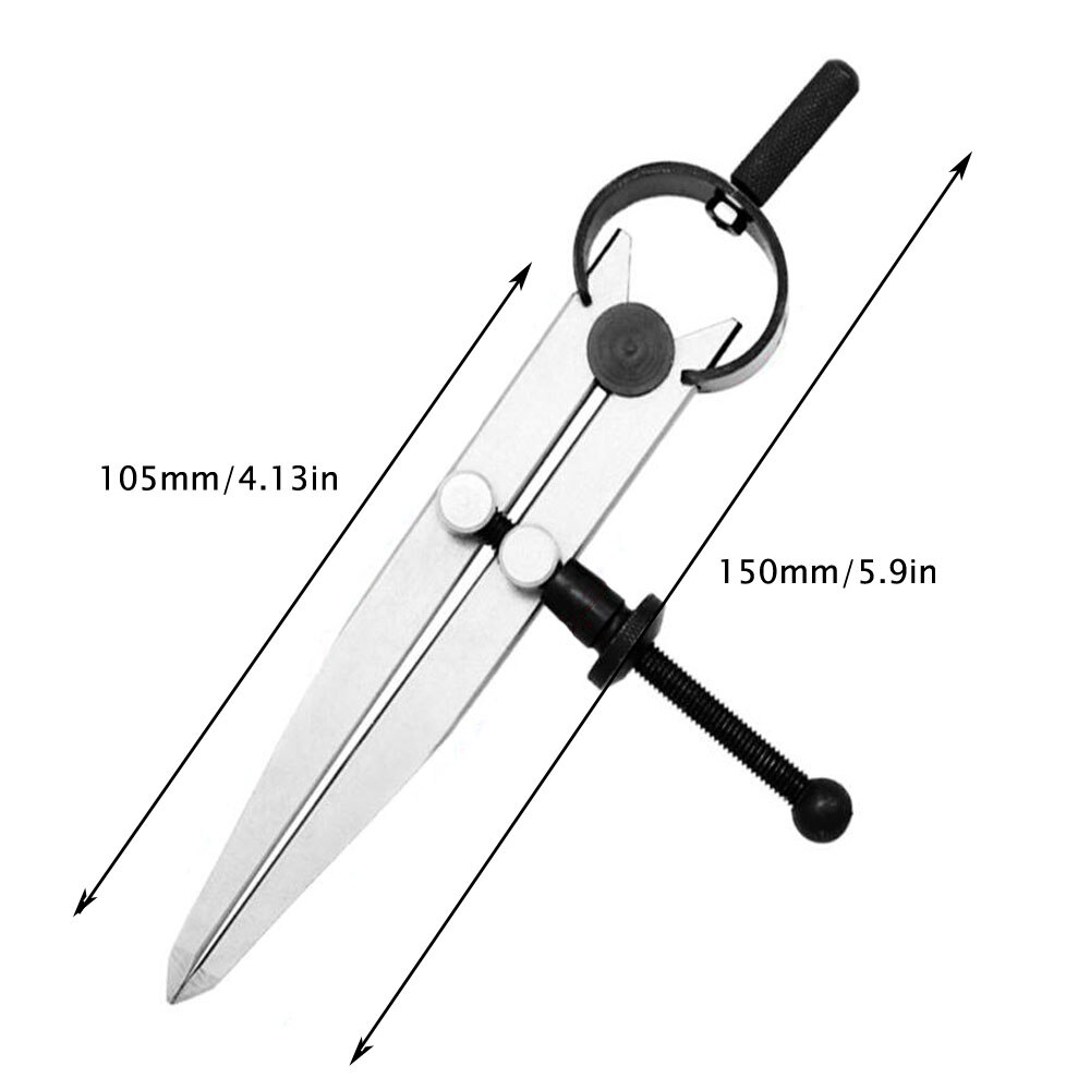 Adjustable Lockable Carbon steel Scriber Divider Wheel Compass Leather Stitch Hole Distance Measure Compass Leather Divider Tool