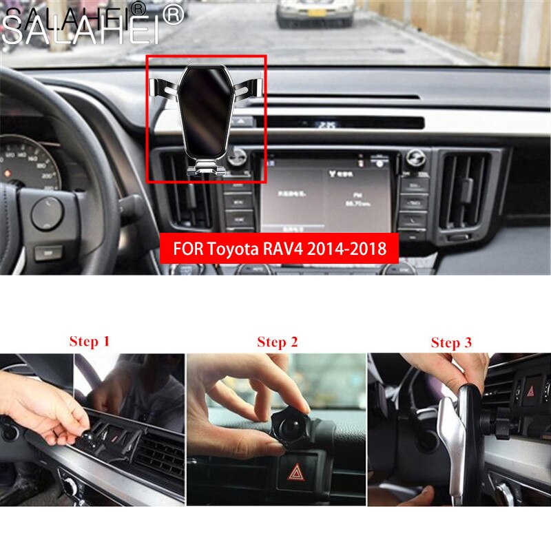 Phone Holder For Toyota RAV4 Dashboard Air Vent Car Cellphone Mount 360 Degree Rotation Stand Accessory