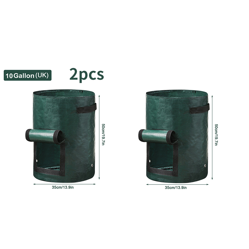 Garden Grow Bags 3/5/7/10 Gallon Plant Growing Bags PE Vegetable Planter Growing Bag DIY Fabric Grow Pot Potato Onion Bag: Chocolate