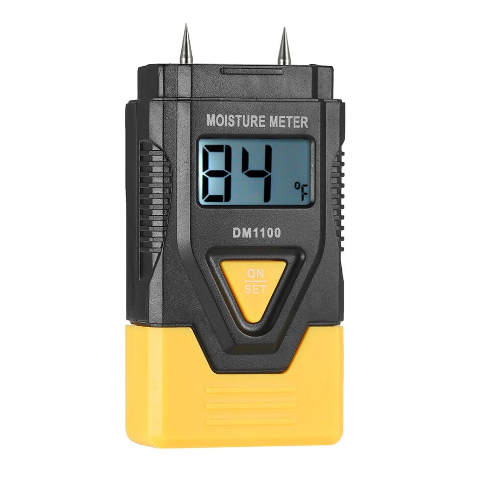 LCD Digital Wood Moisture Meter 3-In-1 Concrete Sawn Timber Humidity Tester Thermometer