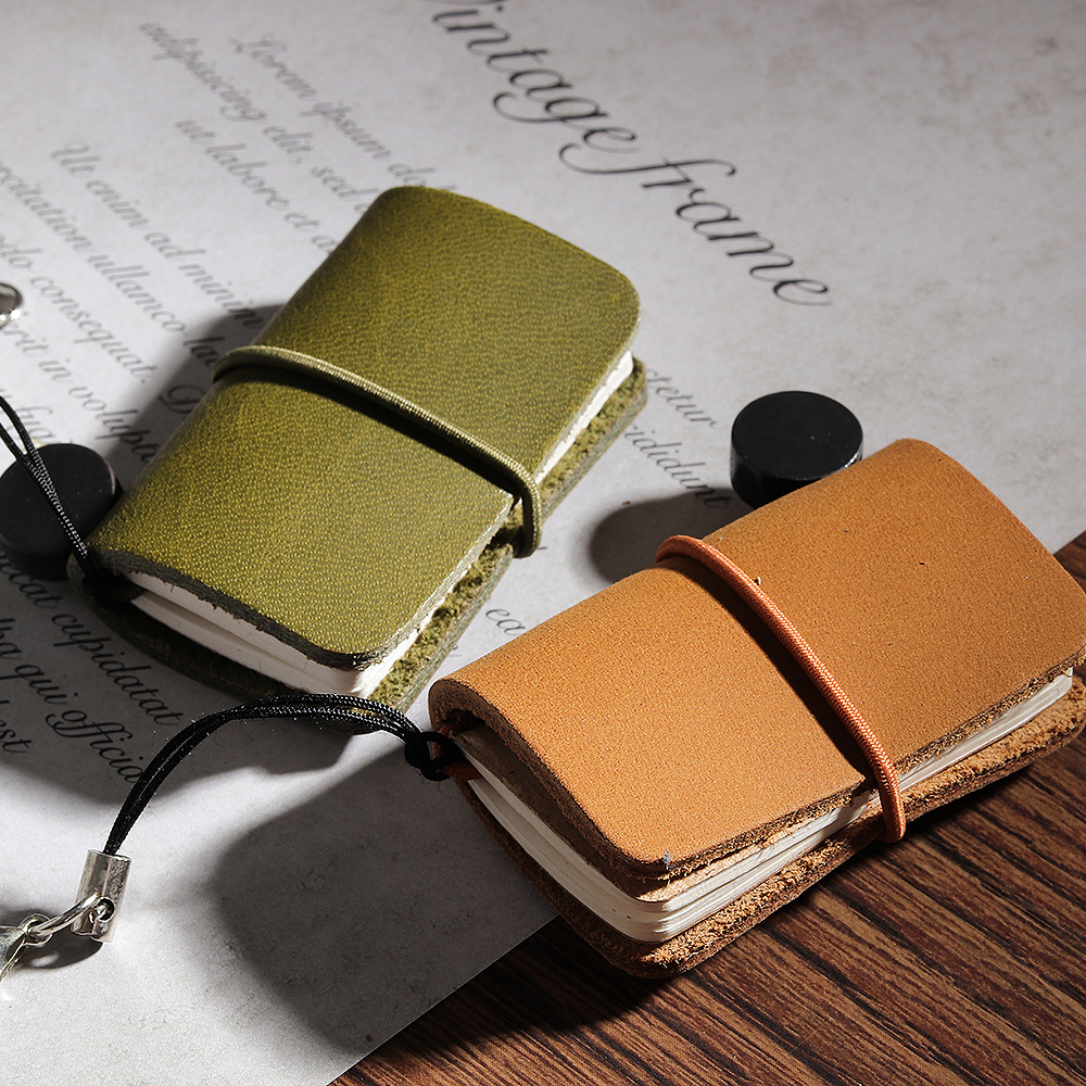 Mini Journal Cute Leather Cover Notebook Small Diary Retro Portable Travel Book DIY Blank Pages Memo Sketchbook