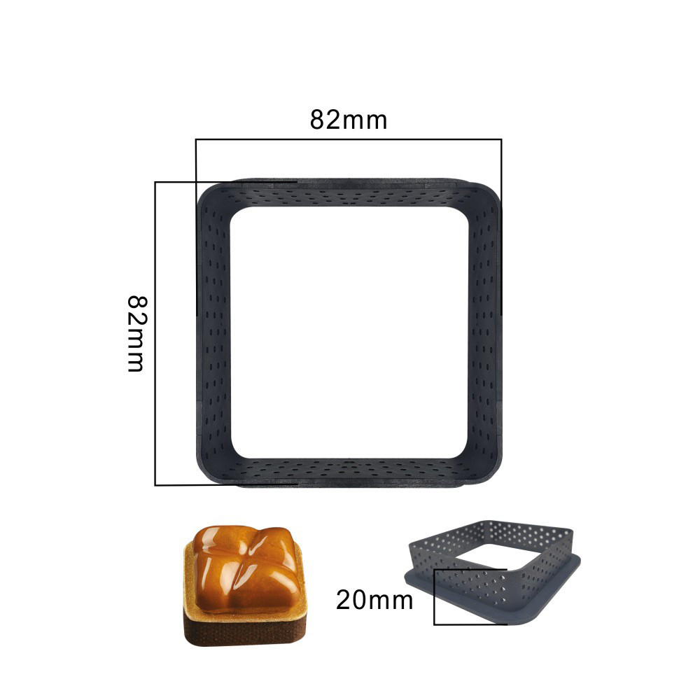 5-20 stücke Perforierte Kunststoff Torte Ring Kreis DIY Französisch Obst Mousse Kuchen Nachtisch Formen Cutter für Küche Gebäck dekorieren Werkzeug: dunkel khaki / Herz