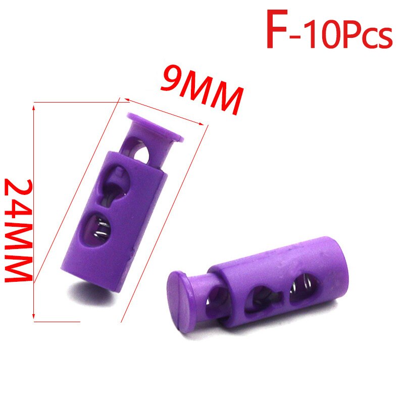 10pcs Multi Style Black Push Cord Lock Spring Clasp Plastic Stoppers Ends Toggles Clip For Apparel Bungee Elastic Rope Parts: F