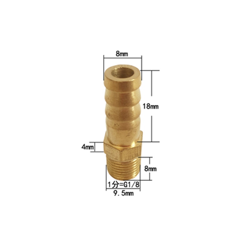 Rechte Of Elleboog Messing Tuinslang Fitting 6 Mm 8 Mm 10 Mm 12 Mm Barb Splicer 1/8 "Npt buitendraad Koper Prikkeldraad Koppeling Connector