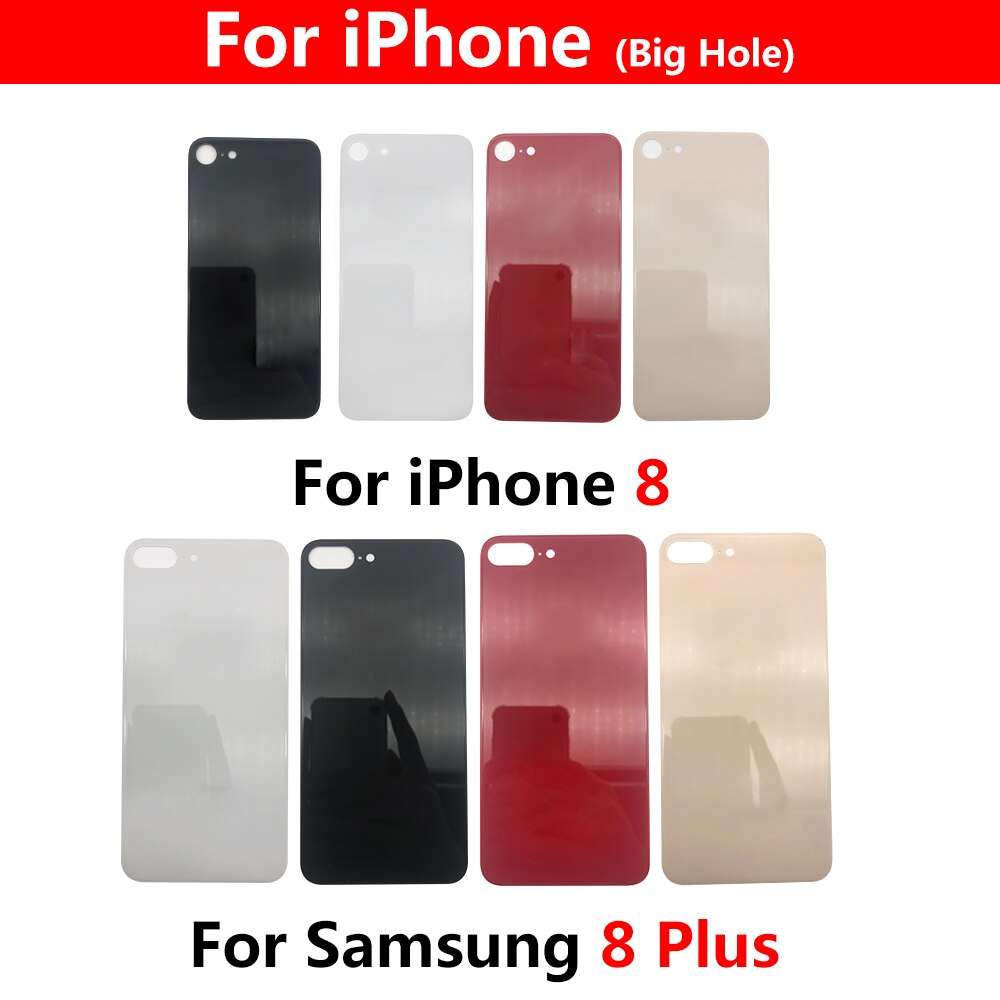 Big Hole tylna szklana pokrywa baterii dla Iphone 8 Plus XR pokrywa baterii szklana pokrywa tylnej obudowy wymiana obudowy