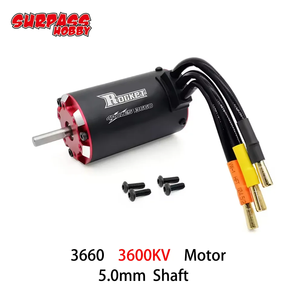 Rocket V2 3650 3660 3665 3670 3674 Motor Supersonische Borstelloze Motor voor 1/8 1/10 RC Auto Afstandsbediening Speelgoed RC Gereedschap: Light Grey