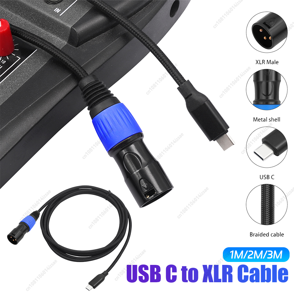 USB C auf XLR-Kabel Typ C auf XLR-Stecker, Einkanal-Ausgang, Audio--Verbindungskabel für Verstärker, Lautsprecher, Rührgerät, Konsole