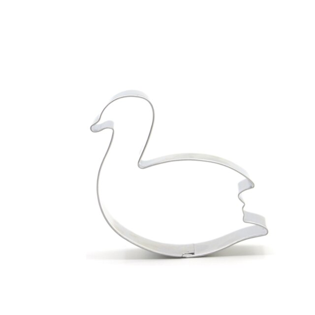 Juego de 2 unids/set de moldes de acero inoxidable para galletas, cortadores de galletas para , Reina, Cisne, romántico, herramienta para hornear, sello de molde: Swan