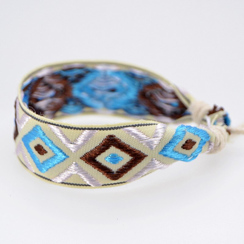 ABL333, Wrap Argyle Checks Pattern Geometric Charm Bracelet Women Boho Handmade Chic Girl Yoga Pulseras Femme