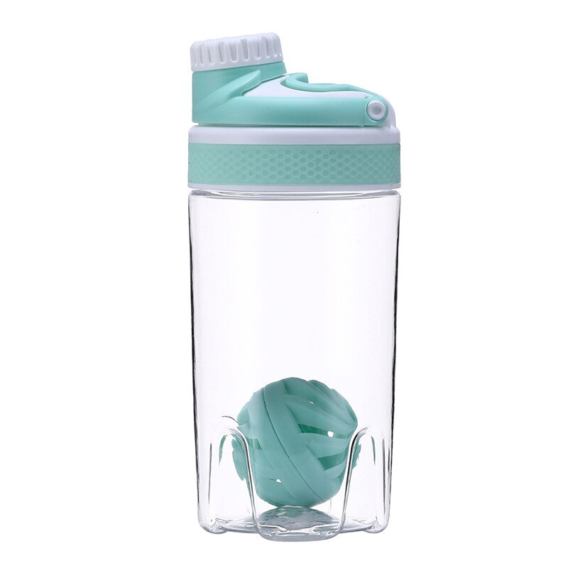 Vrouw Sport Water Fles Gym Fitness Shaker Fles Bpa Gratis Plastic Wei-eiwit Flessen Voor Outdoor Camping Reizen Wandelen: green / 550ml