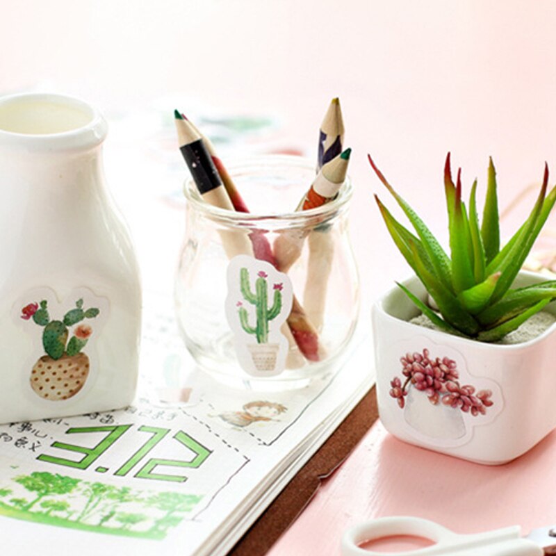 45 pcs/lot Cactus plant mini paper sticker package DIY diary decoration sticker album scrapbooking