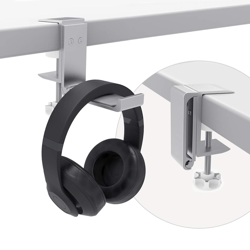 Universele Headset Hanger Hoofdtelefoon Haak Houder Desk Mount Stand Met Opvouwbare Klem Ondersteunt Horizontale Verticale Installatie