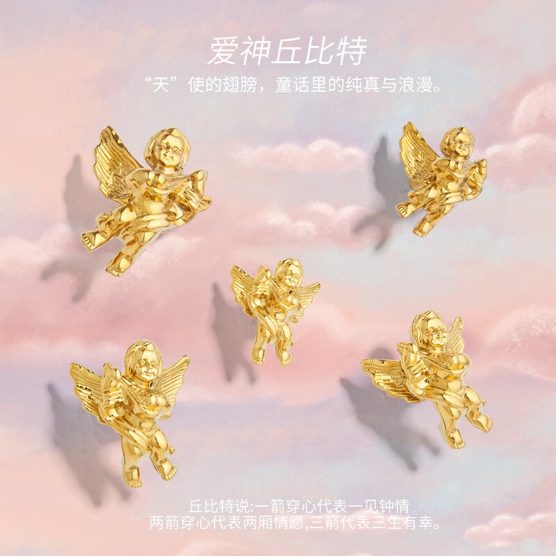 Messing Europese Angel Shaped Handvatten Gold Cupido Garderobe Keuken Garderobe Kast Handgrepen Locker Knoppen Meubilair Hardware