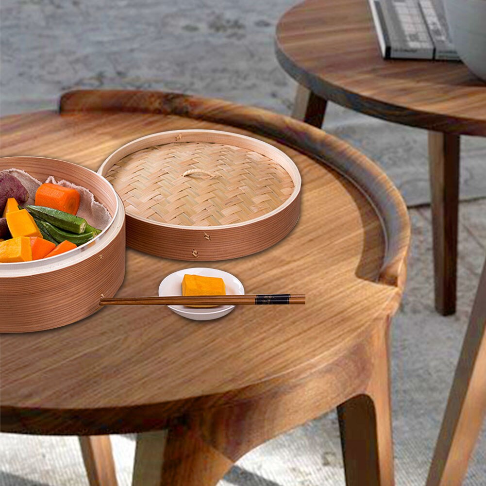 kitchen accessories Great 2 Tier Durable Cookware Bamboo Steamer Chinese Kitchen Cookware Rice Pasta Cooker Set With Lid