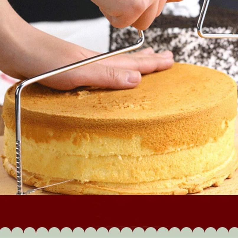 1PC Stainless Steel Adjustable Wire Cake Cutter Slicer Leveler Device Cake Bread Slicer Cutter DIY Bakeware Kitchen Tool