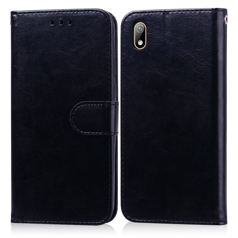 Voor Huawei Y5 Case Flip Portemonnee Lederen Case Voor Huawei Y5 Case Y 5 AMN-LX9 AMN-LX1 AMN-LX2 AMN-LX3 Case Fundas: Black