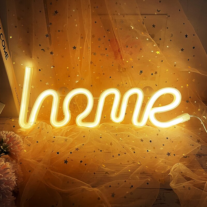 Lumière néon LED alimentée par batterie USB, lumières créatives, décoration pour chambre à coucher, fête de mariage, de noël: G010W