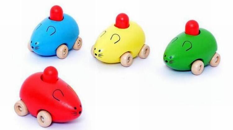 1 ST Activiteit Serie Muis Mooie Houten Squeak Muis Speelgoed Auto voor Baby Kids (kleur Willekeurige)