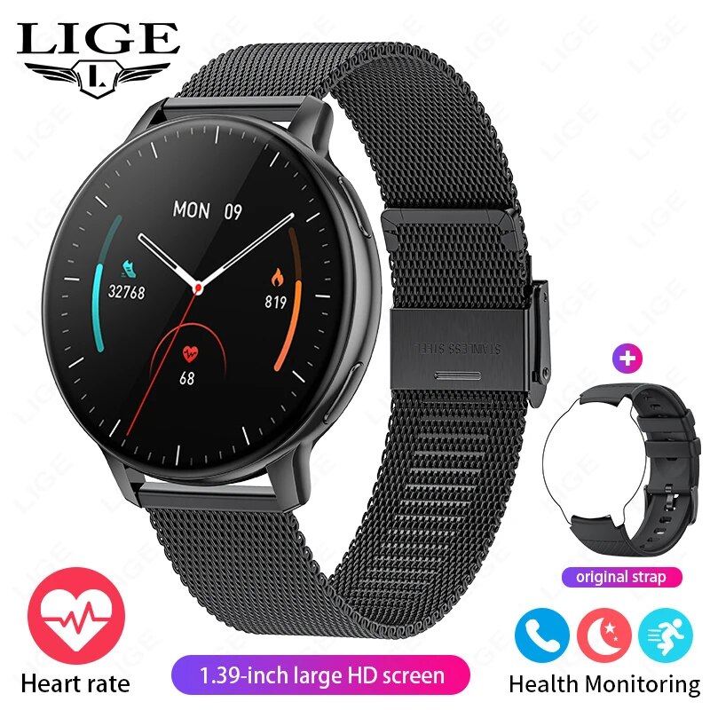 LIGE-Reloj inteligente para hombre y Mujer, accesorio de pulsera resistente al agua con llamadas, Bluetooth, seguimiento de actividad deportiva, oxígeno en sangre y salud: Multicolor