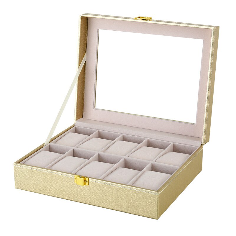 Caja de almacenamiento de relojes de pulsera para mujer, estuche especial de cuero PU rosa, para guardar joyas