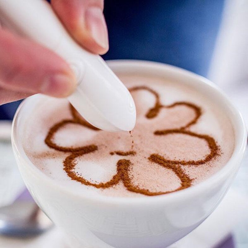 Bolígrafo eléctrico de Arte Latte para café, capuchino, pastel de especias, decoración de pasteles, bolígrafo para tallar café, herramientas para hornear pasteles/café