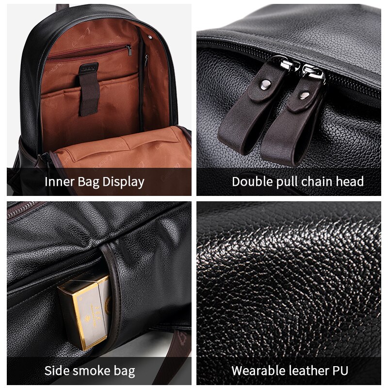 LIELANG bookbags Männer Rucksack Leder Männlichen Funktionellen taschen Männer Wasserdichte rucksack PU große kapazität Männer Tasche Schule Taschen mochila