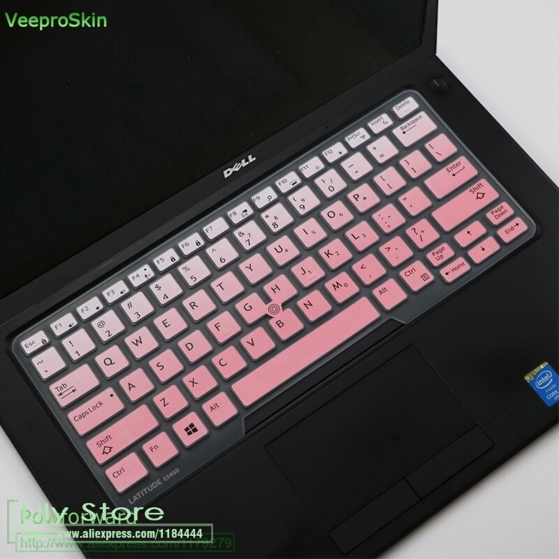 For Dell Latitude 7490 3340 E3340 E5450 E5470 E7450 14 inch Laptop Notgebook Keyboard Cover Protector Skin: fadepink