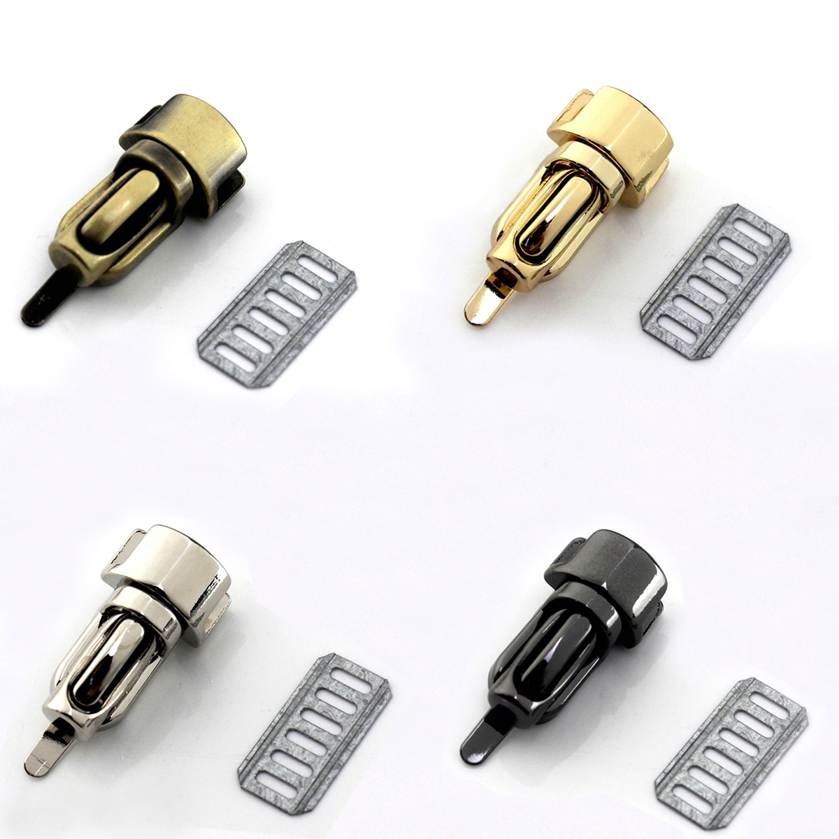 1pcs Metal Strip Push Lock Bag Briefcase Spring Lock Snap Decorative Clasps Closure DIY leather Bag Accessories