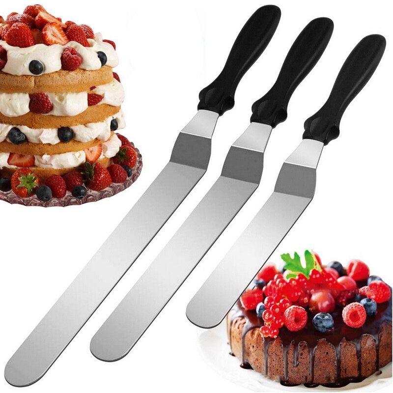 Plastic Cake Plate Turntable Rotating Anti-skid Cake Stand Cake Decorating Rotaring Table Cake Spatula DIY Baking Kitchen Tool: 4pcs black