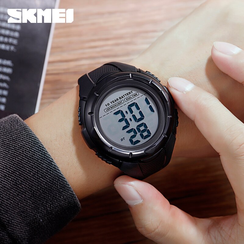 Skmei led digitaal horloge heren 2 tijd sport polshorloges heren chrono elektronische wekker 10 jaar batterij reloj hombre 1563 horloges